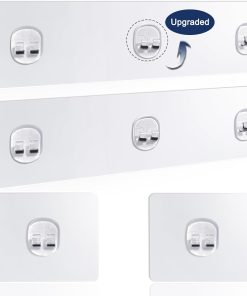 Shower Caddy Adhesive Replacement. 4 Pack Strong Adhesive Shower Hooks. Water-Proof Shower Adhesive Strips. No Drilling for Corner Shelf Basket. Bathroom Storage Shelves and Kitchen Racks