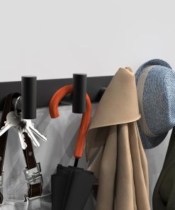 Alternative view of VAEHOLD Black Hat and Coat Wall Mount Rack 5 Hooks for Robes. Bags. Keys. and Towels Bathroom Towel Hanger Organizer (1 Pack)